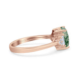 Three Stone Emerald Cut Trellis Ring