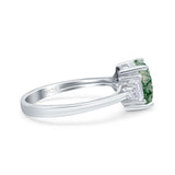 Three Stone Emerald Cut Trellis Ring