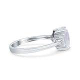 Three Stone Emerald Cut Trellis Ring