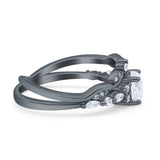Two Piece Round Marquise Style Bridal Ring