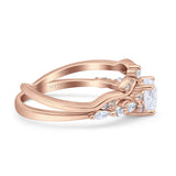 Two Piece Round Marquise Style Bridal Ring