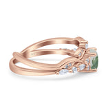Two Piece Round Marquise Style Bridal Ring