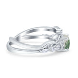 Two Piece Round Marquise Style Bridal Ring
