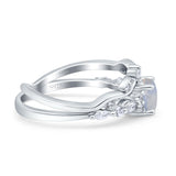 Two Piece Round Marquise Style Bridal Ring