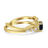 Two Piece Round Marquise Style Bridal Ring