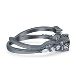 Two Piece Round Marquise Style Bridal Ring