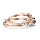 Two Piece Round Marquise Style Bridal Ring