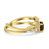 Two Piece Round Marquise Style Bridal Ring