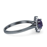 Art Deco Round Natural Floral Ring