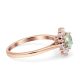 Art Deco Round Natural Floral Ring