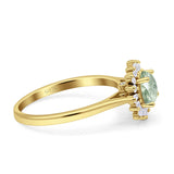 Art Deco Round Natural Floral Ring