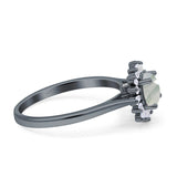 Art Deco Round Natural Floral Ring