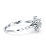 Art Deco Round Natural Floral Ring