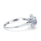 Art Deco Round Natural Floral Ring