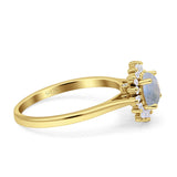 Art Deco Round Natural Floral Ring