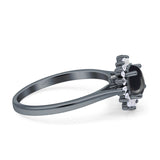 Art Deco Round Natural Floral Ring