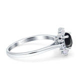 Art Deco Round Natural Floral Ring