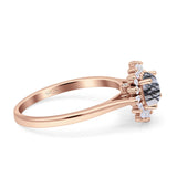 Art Deco Round Natural Floral Ring