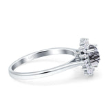 Art Deco Round Natural Floral Ring