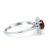 Art Deco Round Natural Floral Ring