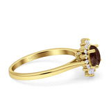 Art Deco Round Natural Floral Ring