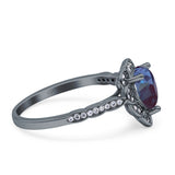 Art Deco Pear Teardrop Halo Ring 