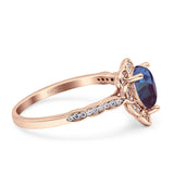 Art Deco Pear Teardrop Halo Ring 