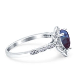 Art Deco Pear Teardrop Halo Ring 