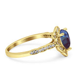 Art Deco Pear Teardrop Halo Ring 