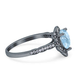 Art Deco Pear Teardrop Halo Ring 