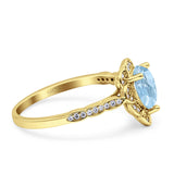 Art Deco Pear Teardrop Halo Ring 