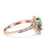 Art Deco Pear Teardrop Halo Ring 