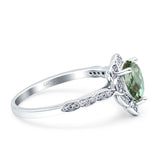 Art Deco Pear Teardrop Halo Ring 