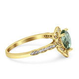 Art Deco Pear Teardrop Halo Ring 