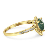 Art Deco Pear Teardrop Halo Ring 