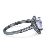 Art Deco Pear Teardrop Halo Ring 