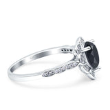 Art Deco Pear Teardrop Halo Ring 