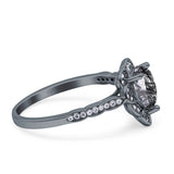 Art Deco Pear Teardrop Halo Ring 