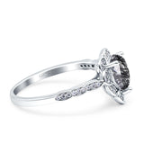 Art Deco Pear Teardrop Halo Ring 