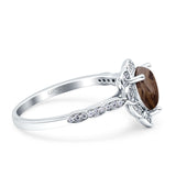 Art Deco Pear Teardrop Halo Ring 