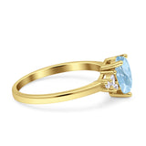 Art Deco Pear Teardrop Vintage Style Ring 