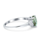 Art Deco Pear Teardrop Vintage Style Ring 