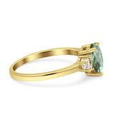 Art Deco Pear Teardrop Vintage Style Ring 