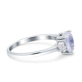Art Deco Pear Teardrop Vintage Style Ring 