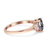 Art Deco Pear Teardrop Vintage Style Ring 