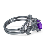 Teardrop Pear Leaf Style Ring