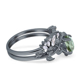 Teardrop Pear Leaf Style Ring