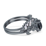 Teardrop Pear Leaf Style Ring