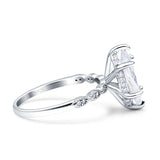 Art Deco Marquise Solitaire Hidden Halo Ring