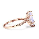 Art Deco Marquise Solitaire Hidden Halo Ring